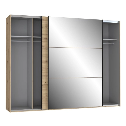 Szafa przesuwna z lustrem 270 cm Dąb Artisan